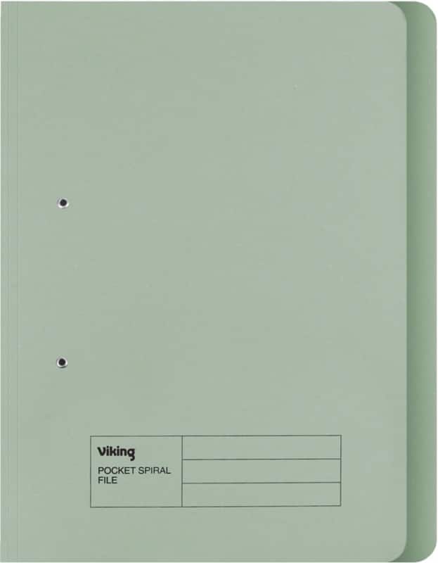 Viking Spiral File Folio Green Manila 285 gsm 2 Holes Pack of 50