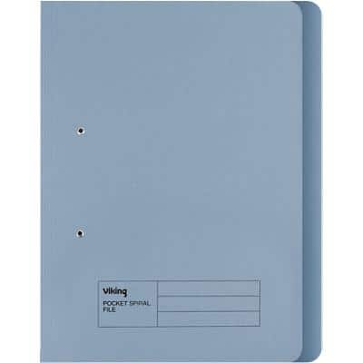 Viking Spring Coil Cut Flush Folder Blue Manila 285 gsm 2 Holes Pack of 50