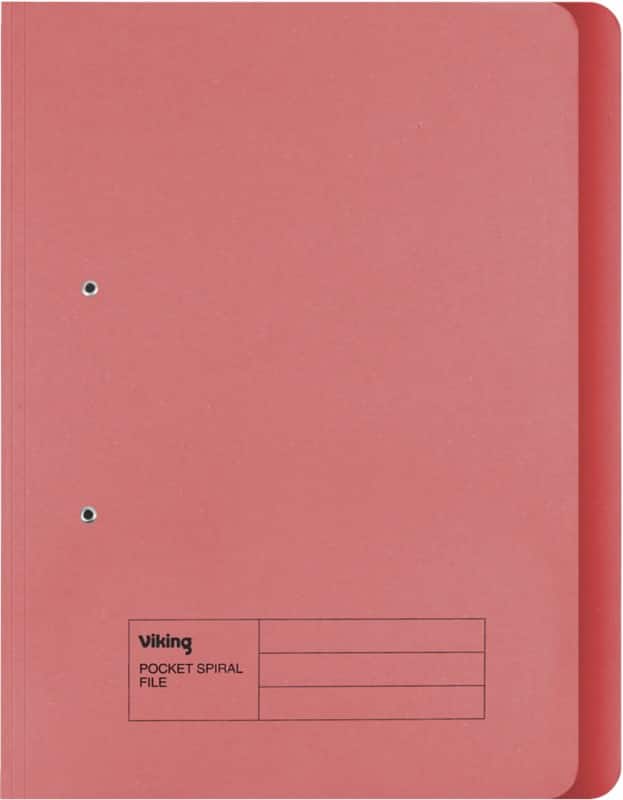 Viking Spiral File Folio Red Manila 285 gsm 2 Holes Pack of 50