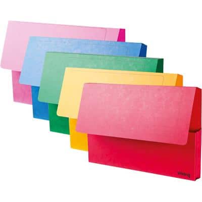 Office Depot Document Wallet Foolscap 285gsm Assorted Pack of 10
