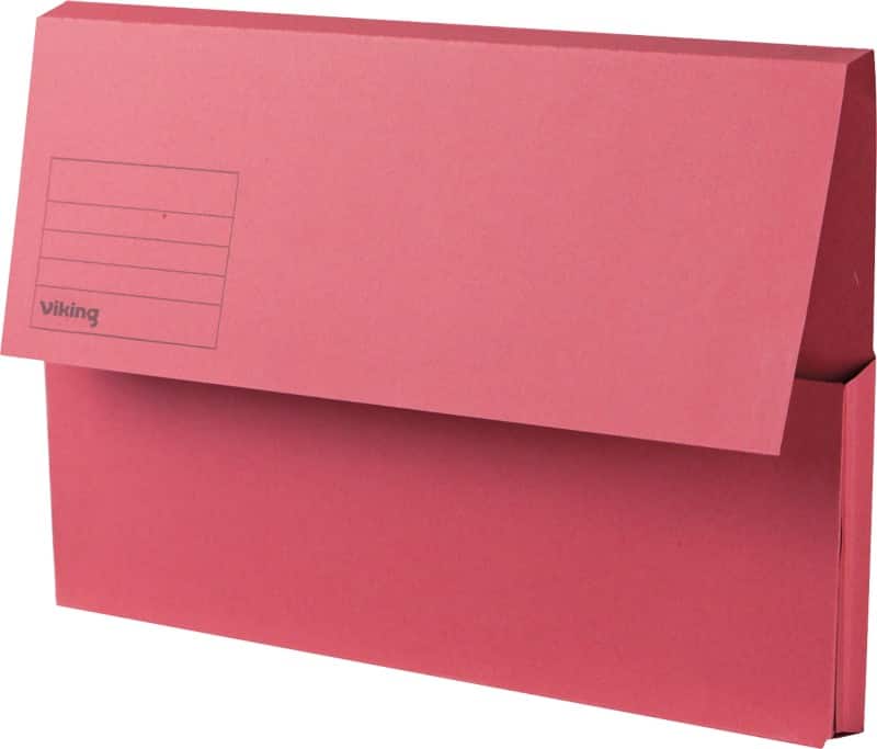 Viking Document Wallet Foolscap Manila Landscape 34.8 (W) x 3.2 (D) x 24.3 (H) cm Red Pack of 50