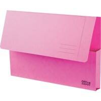 Office Depot Document Wallet Foolscap 265gsm Pink Pack of 10