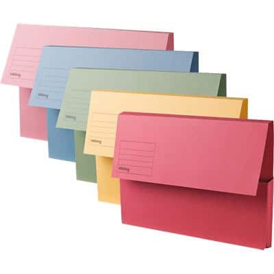 Office Depot Document Wallet Foolscap 250gsm Assorted Pack of 50