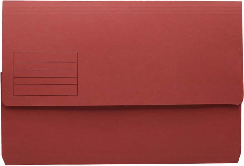 Viking Document Wallet Foolscap Manila Landscape 35.4 (W) x 3.2 (D) x 24.3 (H) cm Red Pack of 50