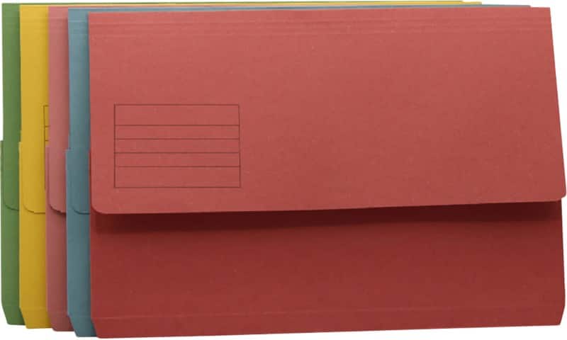 Viking Document Wallet Foolscap Flap Manila Landscape 35.4 (W) x 3.2 (D) x 24.3 (H) cm Assorted Pack of 50