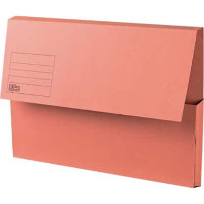 Office Depot Document Wallet Foolscap 285 gsm Orange Pack of 50