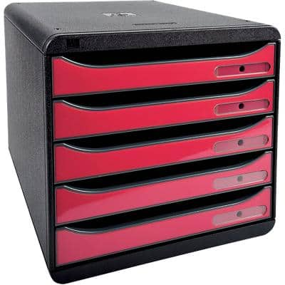 Exacompta Drawer Set Big-Box Plus Polystyrene Black, Red 27.8 x 34.7 x 27.1 cm