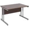 Rectangular Straight Desk with Walnut MFC Top and Silver Frame Cantilever Legs Momento 1200 x 800 x 725 mm