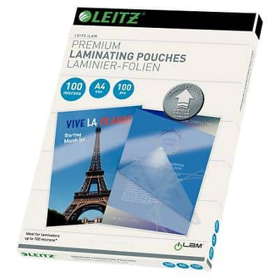 Leitz iLAM Premium Laminating Pouches A4 Glossy 100 microns (2 x 100) Transparent Pack of 100