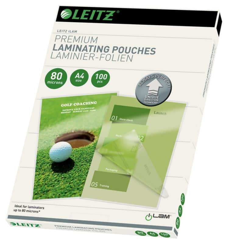 Leitz iLAM Premium Laminating Pouches A4 Glossy 80 microns (2 x 80) Transparent Pack of 100