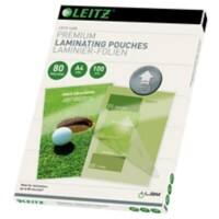 Leitz Premium Laminating Pouch A4 Glossy 2 x 80 (160 Microns) Transparent Pack of 100