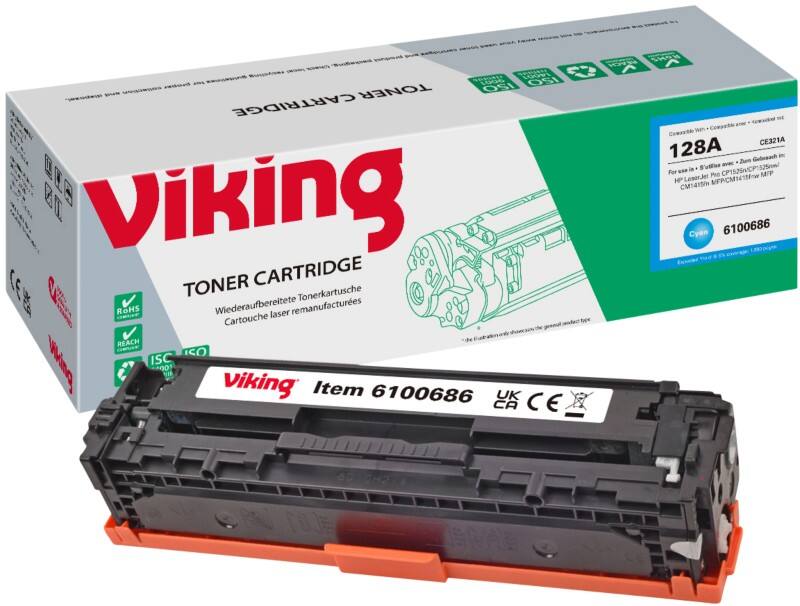 Viking 128A Compatible HP Toner Cartridge CE321A Cyan