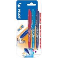 Pilot FriXion Ball non-retractable Rollerball Pen Assorted 0.35 mm Medium Refillable 50% Recycled Pack of 3