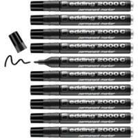 edding 2000C Permanent Marker Medium Bullet 3 mm Black Water Resistant Pack of 10