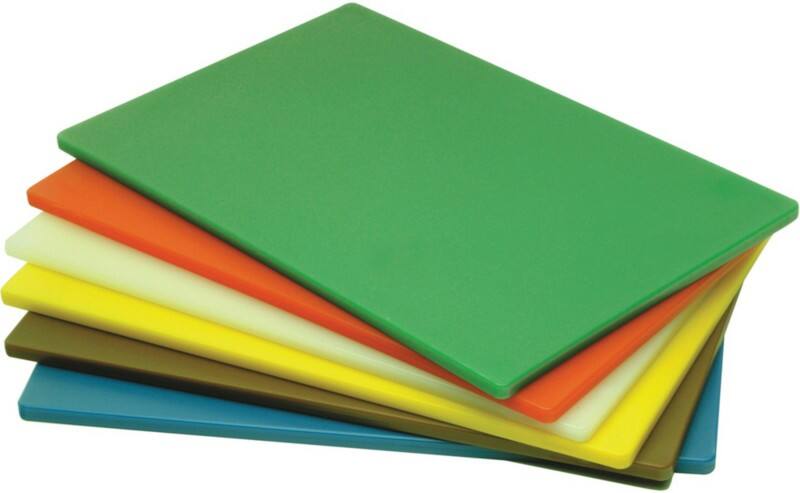 Genware Chopping Board Polyethylene Low Density Assorted Pack of 6