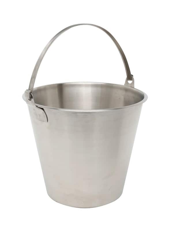Genware Bucket Stainless Steel 12L Economy Silver
