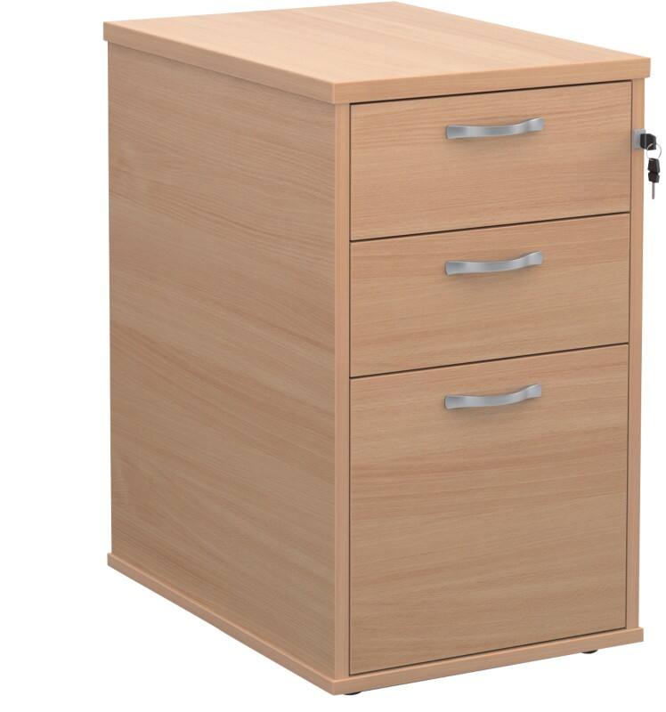 Dams International Premier Pedestal with 3 Lockable Drawers Wood 426 x 600 x 725 mm Beech