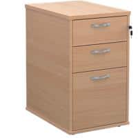 Desk End Pedestal with Lockable 3 drawers Wood 426 x 600 x 725mm Beech Colour