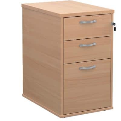 Desk End Pedestal with Lockable 3 drawers Wood 426 x 600 x 725mm Beech Colour
