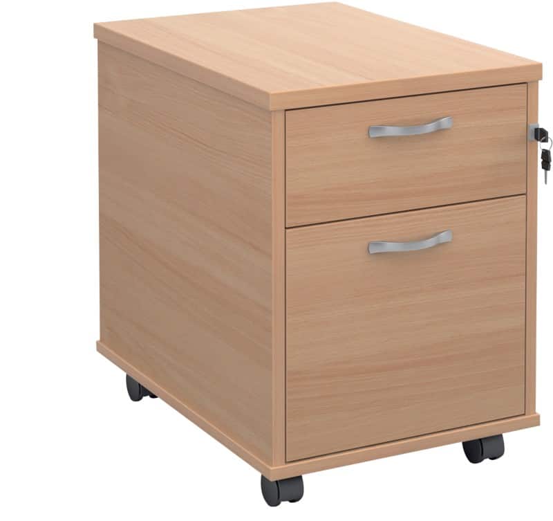 Elev8 Touch Mobile Pedestal 2 Drawers Lockable 426 x 600 x 567 mm Beech