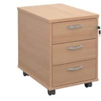 Dams International Premier Mobile Pedestal 3 Drawers Lockable 426 x 600 x 567 mm Beech