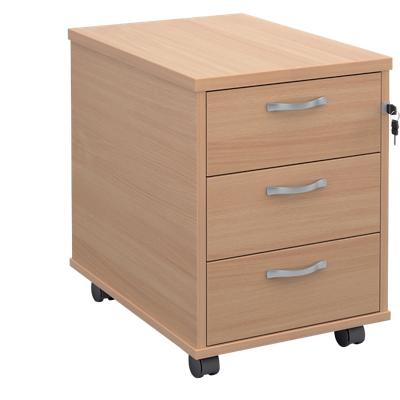 Dams International Premier Mobile Pedestal 3 Drawers Lockable 426 x 600 x 567 mm Beech