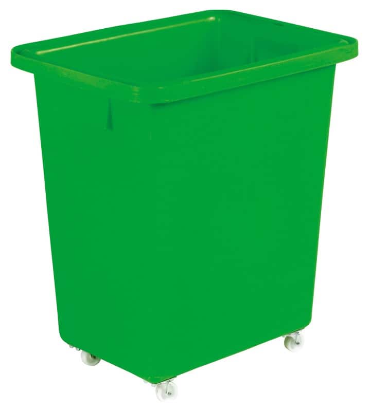 Slingsby 130 litre mobile plastic container with smooth interior – green