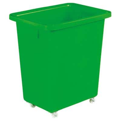 Slingsby 130 litre mobile plastic container with smooth interior – green