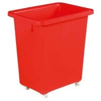 Slingsby 130 litre mobile plastic container with smooth interior – red
