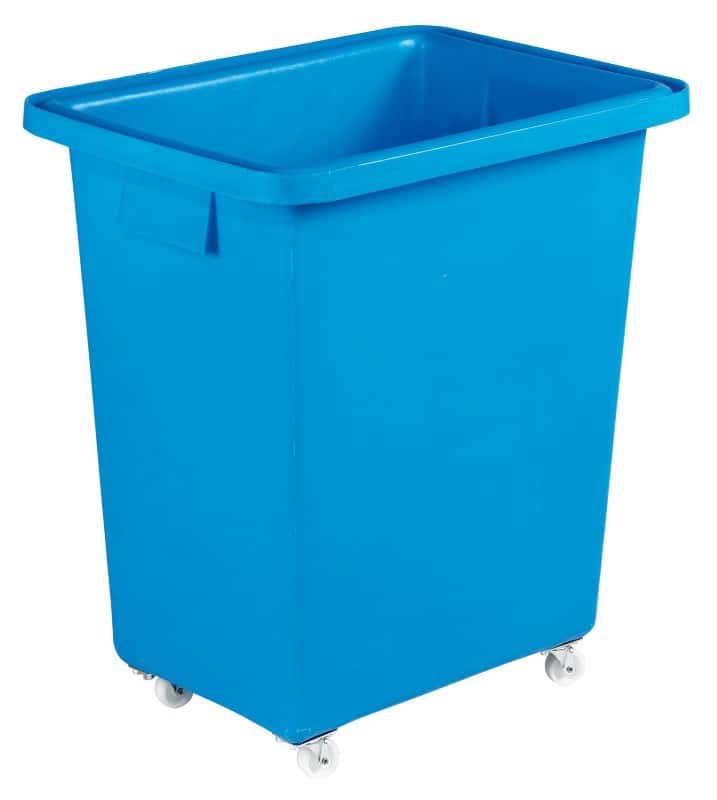 Slingsby 130 litre mobile plastic container with smooth interior – blue