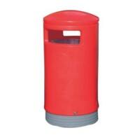 Plastic Outdoor Hooded Top Bin 75L 1000 x 485 mm Red