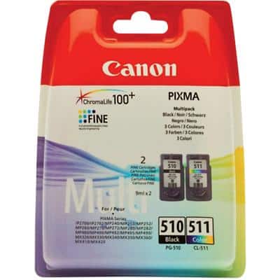 Canon PG-510/CL-511 Original Ink Cartridge Black, Cyan, Magenta, Yellow Pack of 2 Multipack