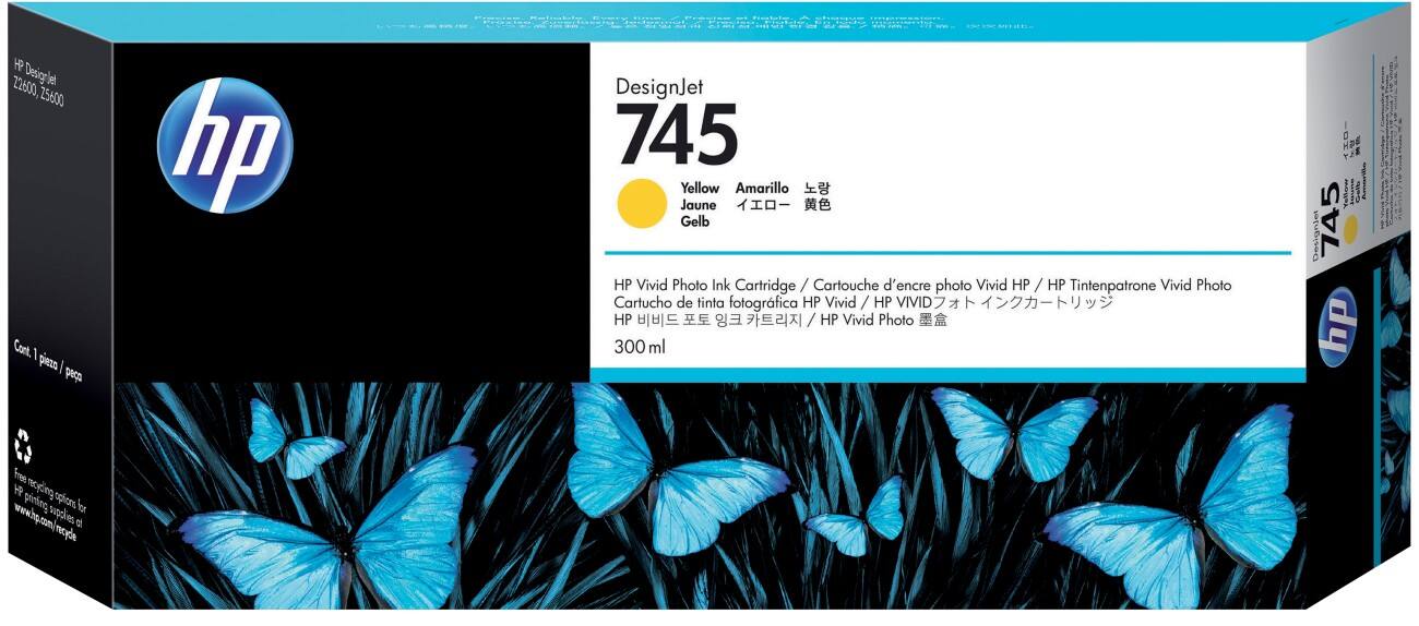 HP 745 Original Ink Cartridge F9K02A Yellow