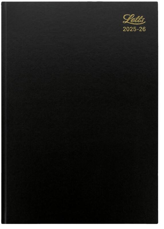 Letts Academic Diary 2025, 2026 A4 Week to view English Black A3ZBK