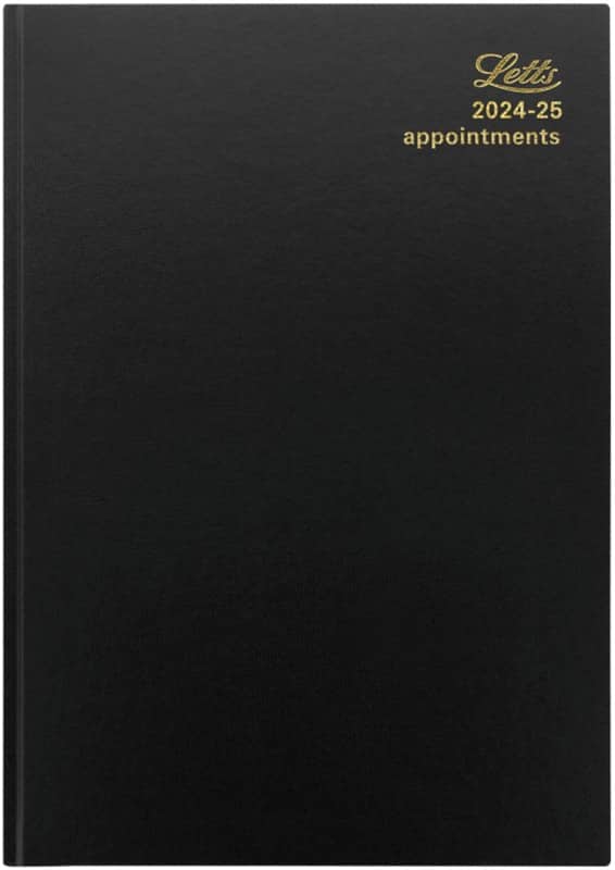 Letts academic diary 2024, 2025 a4 1 day per page black a1zbk