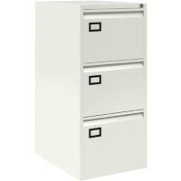 Bisley Steel Filing Cabinet with 3 Lockable Drawers 470 x 622 x 1,016 mm White