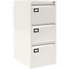 Bisley Steel Filing Cabinet with 3 Lockable Drawers 470 x 622 x 1,016 mm White