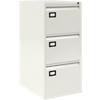 Bisley Steel Filing Cabinet with 3 Lockable Drawers 470 x 622 x 1,016 mm White