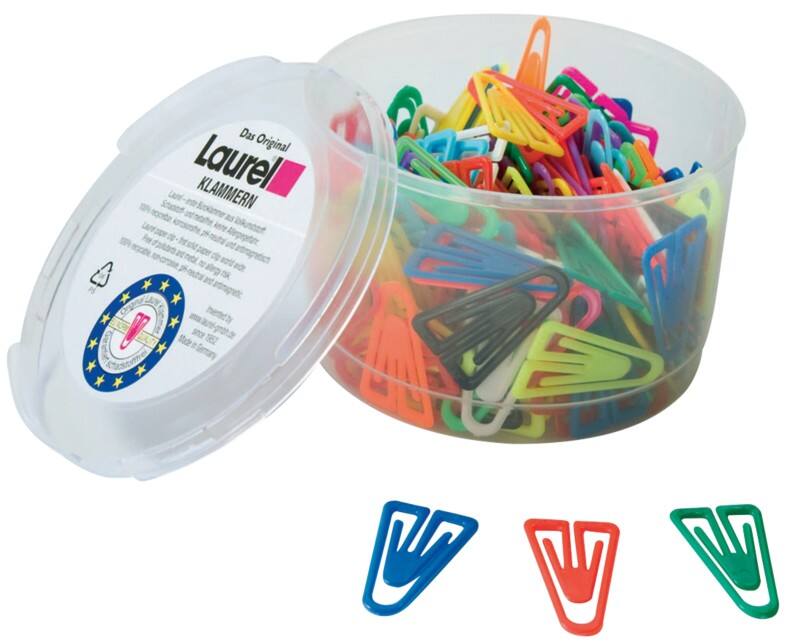 Laurel Plastiklips Paper Clips PS (Polystyrene) 35 mm Assorted Pack of 200