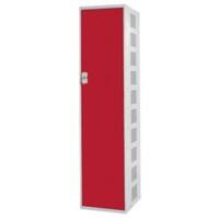 LINK51 Steel Locker 1 Door Key lock 300 x 450 x 1,800 mm Burgundy, Grey