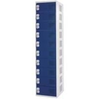 LINK51 Steel Locker 10 Doors Key lock 450 x 450 x 1,800 mm Blue, Grey