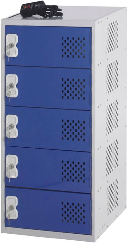 LINK51 Steel Locker 1 Door Key lock 450 x 450 x 900 mm Blue, Grey
