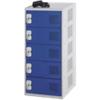 LINK51 Mild Steel Locker with 1 Door and Socket Charger Standard Deadlock Lockable with Key 450 x 450 x 896 mm Grey, Blue