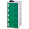 LINK51 Mild Steel Locker with 1 Door and Socket Charger Standard Deadlock Lockable with Key 450 x 450 x 896 mm Grey, Green