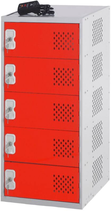 LINK51 Steel Locker 1 Door Key lock 450 x 450 x 900 mm Grey, Red