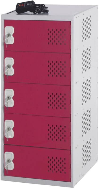 LINK51 Steel Locker 1 Door Key lock 450 x 450 x 900 mm Burgundy, Grey