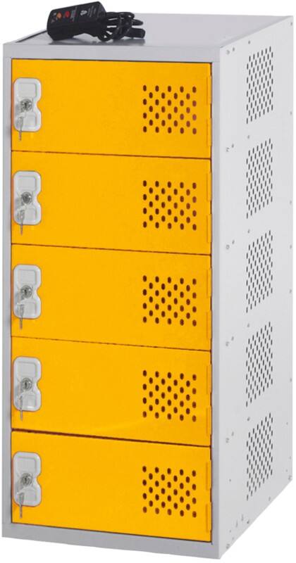 LINK51 Steel Locker 1 Door Key lock 450 x 450 x 900 mm Grey, Yellow