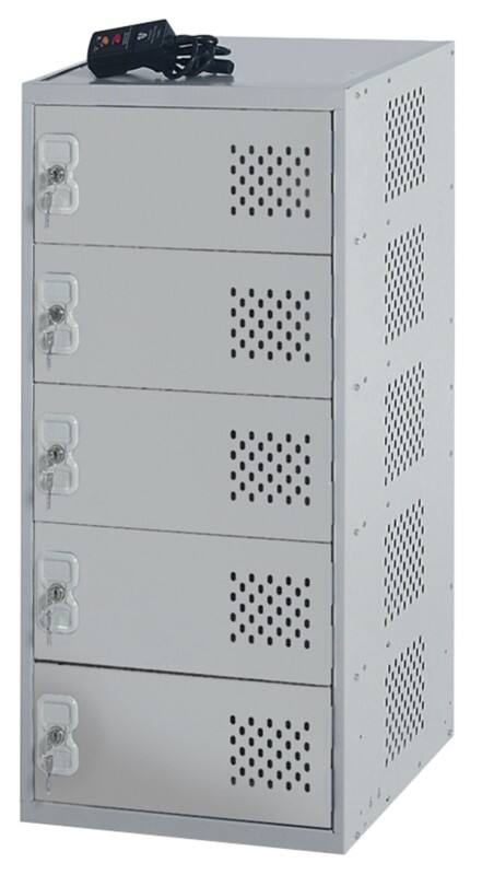 LINK51 Steel Locker 5 Doors Key lock 450 x 450 x 900 mm Grey