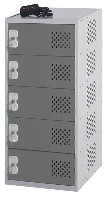 LINK51 Steel Locker 5 Doors Key lock 450 x 450 x 900 mm Grey