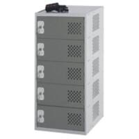 LINK51 Steel Locker 5 Doors Key lock 450 x 450 x 900 mm Grey